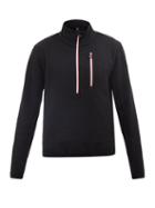 Moncler Grenoble - Zip-neck Jersey Sweatshirt - Mens - Black