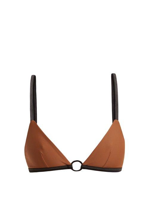 Matchesfashion.com Matteau - The Ring Bikini Top - Womens - Black Brown