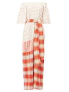 Matchesfashion.com Ace & Jig - Casa Tulip Jacquard Check Cotton Maxi Dress - Womens - Red