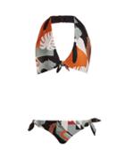Matchesfashion.com Adriana Degreas - Tropiques Halterneck Bikini - Womens - Black Multi