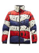 Matchesfashion.com Moncler Grenoble - Limmat Logo Wave Print Down Filled Ski Jacket - Mens - Navy Multi