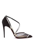 Matchesfashion.com Christian Louboutin - Chiara Crystal Embellished Suede Slingback Pumps - Womens - Black