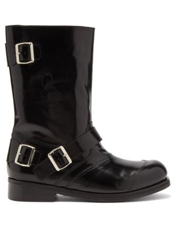 Stefan Cooke - Leather Biker Boots - Mens - Black