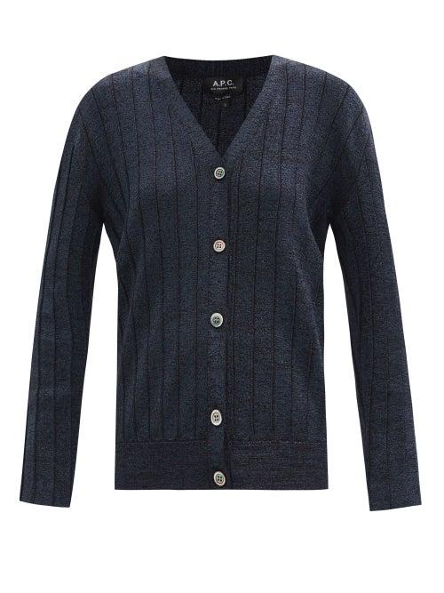 Matchesfashion.com A.p.c. - Azalea Rib-knitted Cardigan - Womens - Black