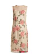 Maison Margiela Raw-edge Rose-print Organza Dress