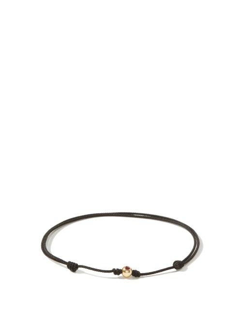 Matchesfashion.com Luis Morais - Ruby, 14kt Gold & Cord Bracelet - Mens - Black