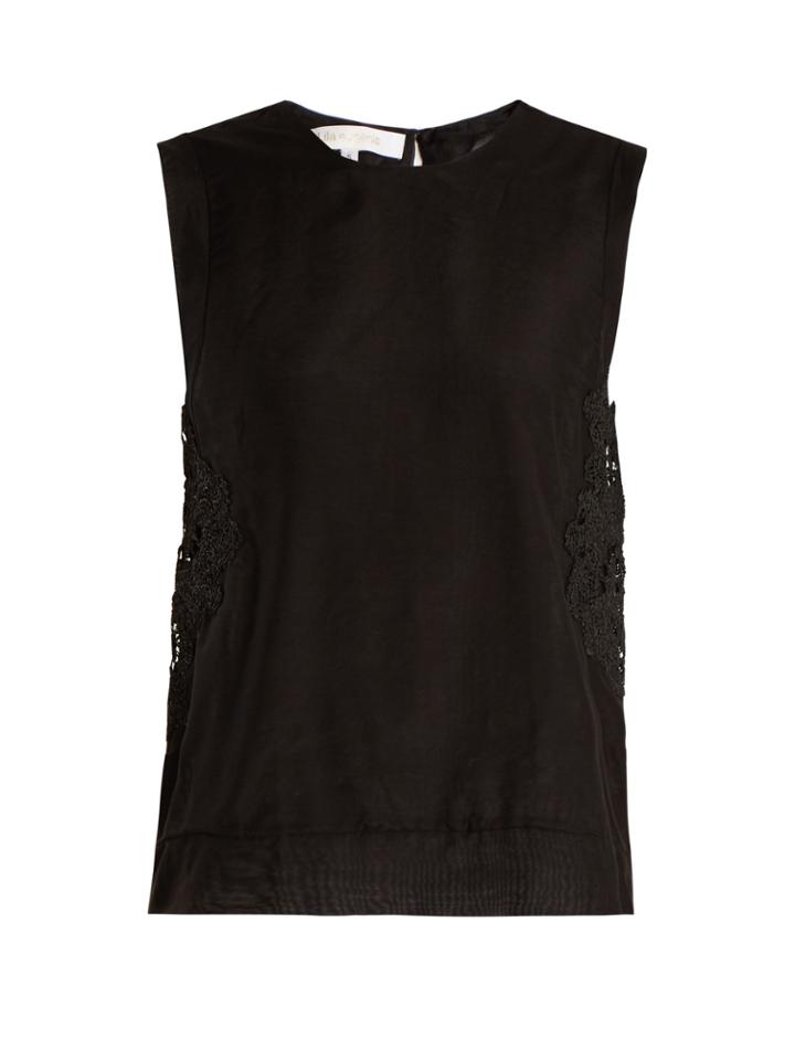 Lila Eugénie 1841 Sleeveless Cotton And Silk-blend Voile Top
