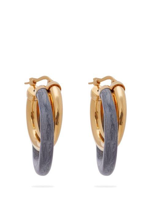 Matchesfashion.com Peter Pilotto - X Marco Panconesi Hoop Earrings - Womens - Grey