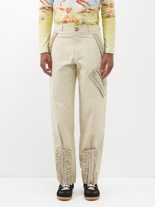 Molly Goddard - Franko Cotton-blend Frill Trousers - Mens - Stone