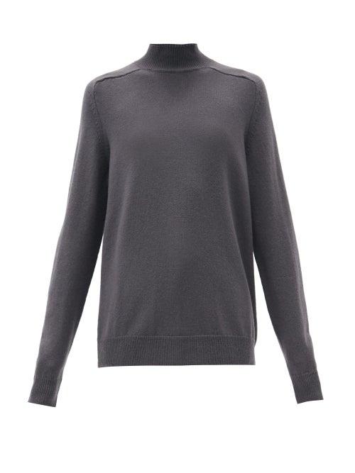 Matchesfashion.com Bottega Veneta - High-neck Wool Sweater - Womens - Dark Grey