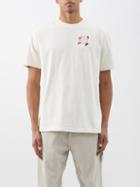 Moncler - Logo-print Cotton-jersey T-shirt - Mens - Cream Multi