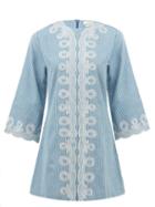 Matchesfashion.com Innika Choo - Penny Pyncha Striped Organic-cotton Mini Dress - Womens - Blue Stripe