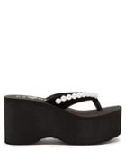 Es X Rd Bungalow Velvet Platform Flip-flops