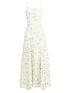 Matchesfashion.com Racil - Ava Silk Floral Slip Dress - Womens - White Multi