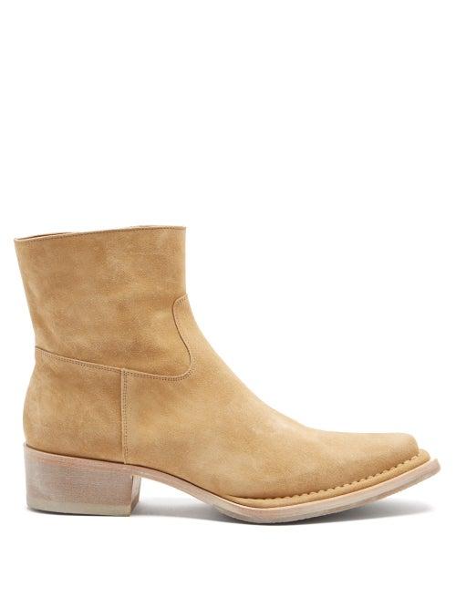 Matchesfashion.com Acne Studios - Cuban-heel Suede Ankle Boots - Mens - Tan