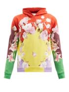 Matchesfashion.com Valentino - Floral Logo-print Cotton-blend Hooded Sweatshirt - Mens - Multi