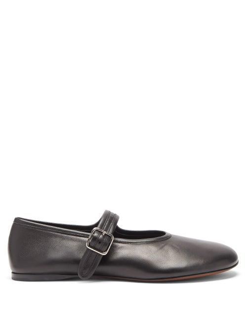 Matchesfashion.com Proenza Schouler - Boyd Leather Mary Jane Flats - Womens - Black