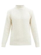 Matchesfashion.com Inis Mein - Bobble-knit Wool-blend Sweater - Mens - Cream