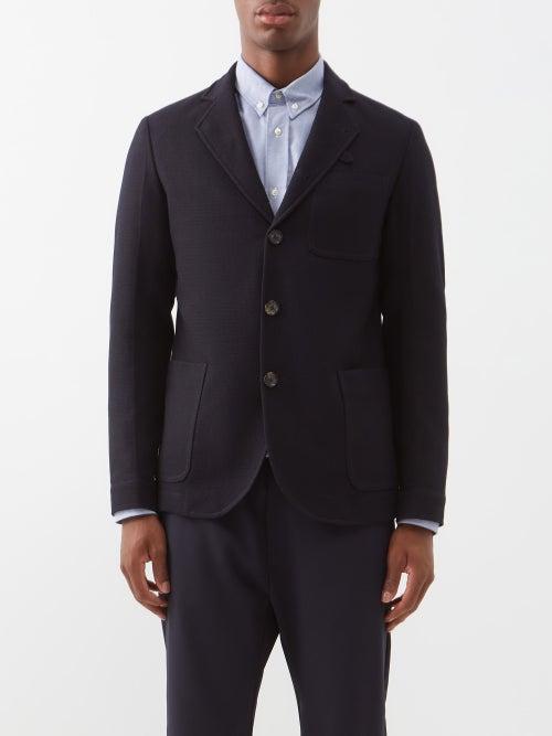 Oliver Spencer - Solms Wool And Cotton-blend Blazer - Mens - Navy