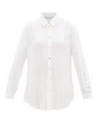 Ladies Beachwear Heidi Klein - Cutout-stripe Crepe Cover-up Shirt - Womens - White