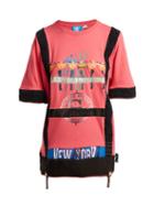 Matchesfashion.com Noki - Matchstick Print Cotton T Shirt Dress - Womens - Pink Multi