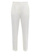 Matchesfashion.com Dolce & Gabbana - High Rise Wool Blend Crepe Trousers - Womens - White