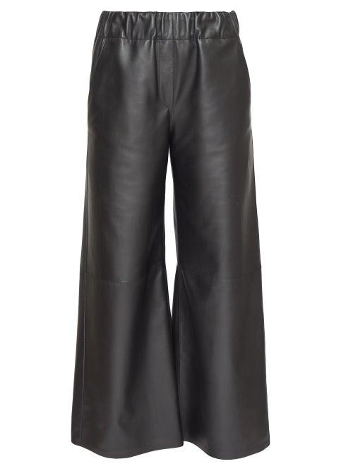 Matchesfashion.com Loewe - Leather Culottes - Womens - Black