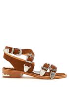 Toga Cross-strap Buckle Suede Sandals