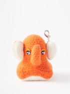 Jw Anderson - 3d-knit Elephant Keyring - Mens - Orange Multi