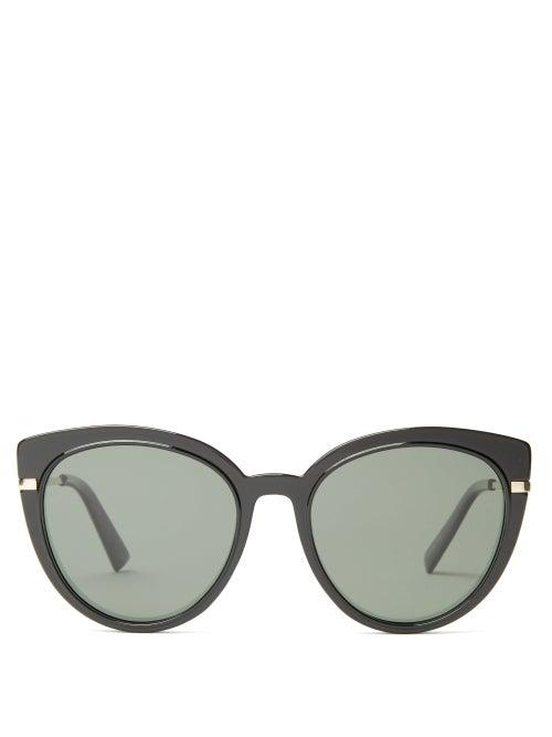 Matchesfashion.com Le Specs - Promiscuous Cat-eye Acetate Sunglasses - Womens - Black