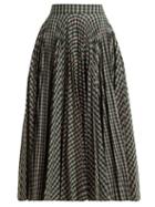 Matchesfashion.com Calvin Klein 205w39nyc - Pleated Checked Jacquard Midi Skirt - Womens - Green Multi