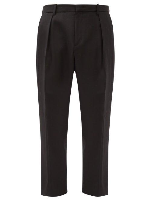 Matchesfashion.com Wooyoungmi - Cropped Turn-up Wool-twill Tailored Trousers - Mens - Black