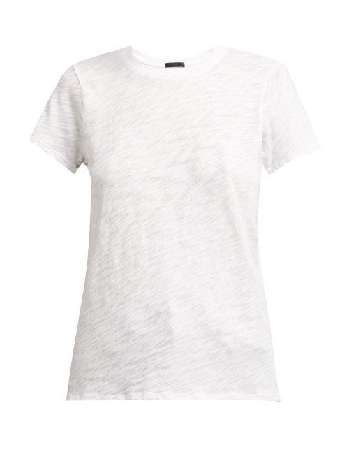 Matchesfashion.com Atm - Round Neck Cotton Slub Jersey T Shirt - Womens - White