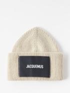 Jacquemus - Bonnet Logo Wool-blend Beanie Hat - Womens - Ivory Multi