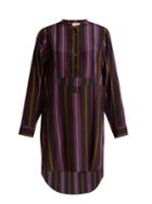 Figue Thalie Stripe-print Silk Shirt Dress