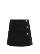Matchesfashion.com Versace - A-line Medusa-button Crepe Mini Skirt - Womens - Black