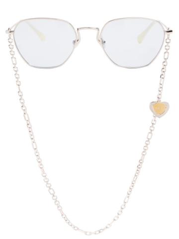 Matchesfashion.com Linda Farrow - X Alessandra Rich Square Frame Sunglasses - Womens - Blue