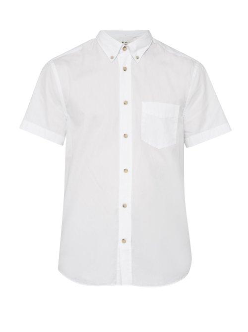 Matchesfashion.com Acne Studios - Isherwood Short Sleeved Cotton Shirt - Mens - White