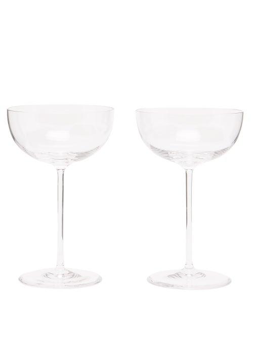 Richard Brendon - Set Of Two Crystal Coupe Glasses - Clear