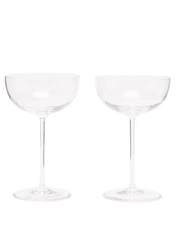 Richard Brendon - Set Of Two Crystal Coupe Glasses - Clear