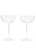 Richard Brendon - Set Of Two Crystal Coupe Glasses - Clear