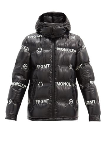 Matchesfashion.com 7 Moncler Fragment - Logo-print Down Quilted-shell Jacket - Mens - Black