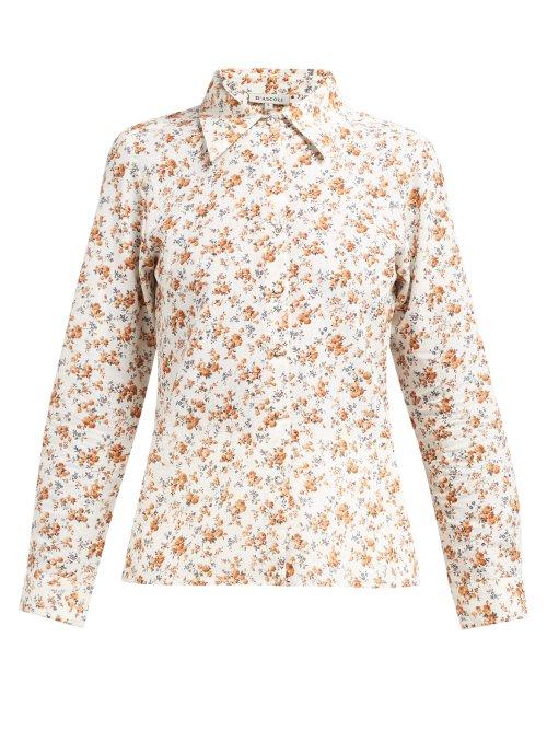 Matchesfashion.com D'ascoli - Tabriz Floral Print Cotton Shirt - Womens - Yellow Print