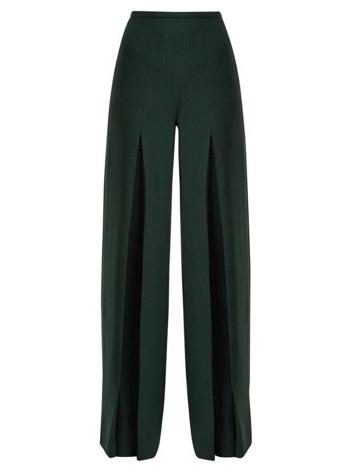 Roland Mouret Burton Wool-crepe Wide-leg Trousers