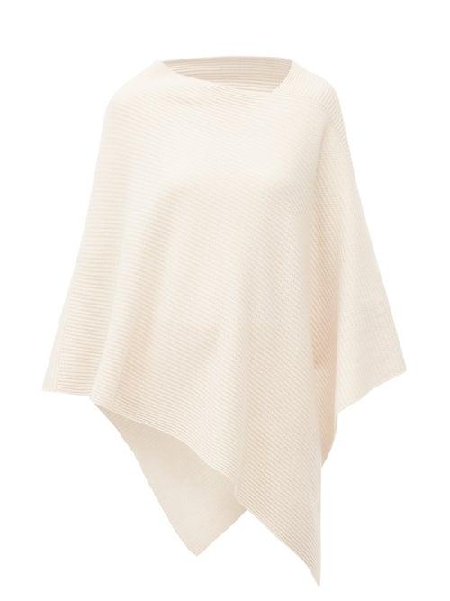 Matchesfashion.com Allude - V-neck Ribbed Cashmere Poncho - Womens - Beige