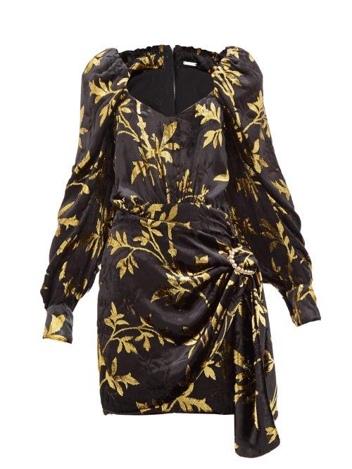 Matchesfashion.com Dodo Bar Or - Mona Fil Coup Velvet Mini Dress - Womens - Black