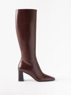 The Row - Square-toe 75 Leather Boots - Womens - Burgundy
