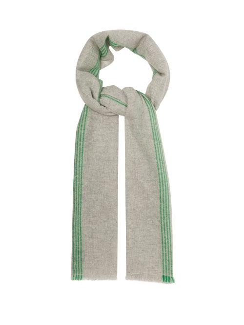 Matchesfashion.com Isabel Marant - Vadim Striped Cashmere Scarf - Womens - Grey