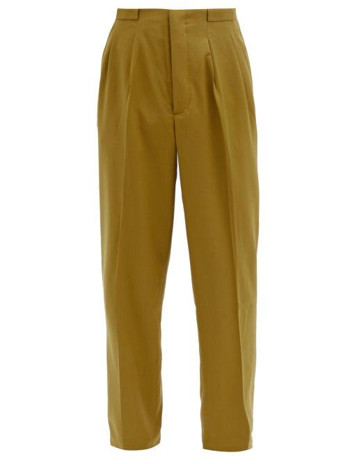Matchesfashion.com King & Tuckfield - Grant Pleated Wool Trousers - Mens - Khaki