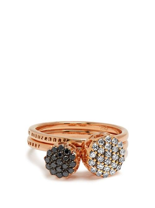 Matchesfashion.com Selim Mouzannar - Diamond & Pink-gold Beirut Rings - Womens - Pink Gold
